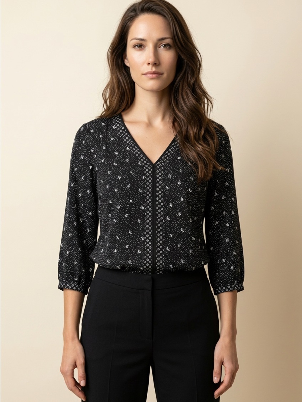 Talbots Black and White Women's Top